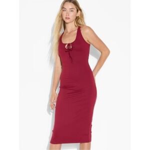 Wild Fable Womens Sleeveless Keyhole Butter Dress Red Sz Small